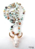 Boho Necklace, RH Amazonite Horn Natural Green Stone